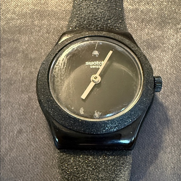Swatch Dual-Tone Black and Silver Watch Set